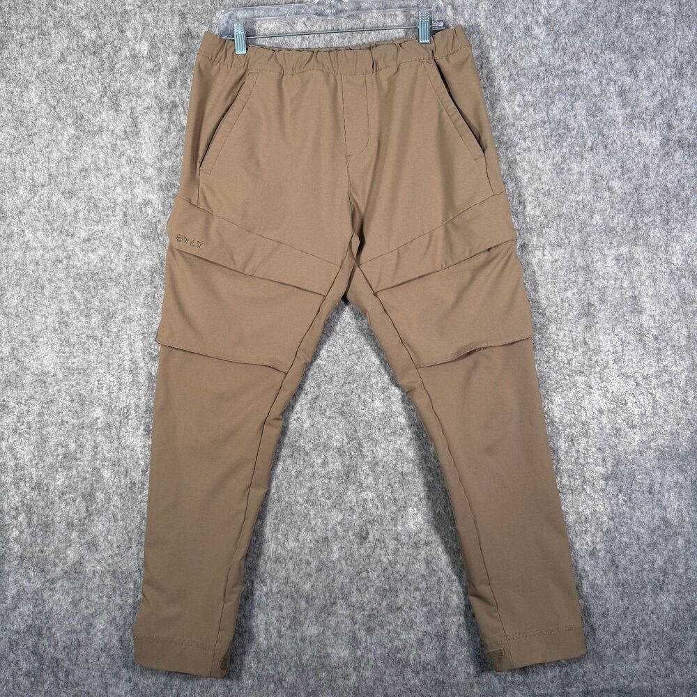 Bylt Skyline Pants Mens Large 32x29 Beige Magnetic Cargo Pockets Drawstring